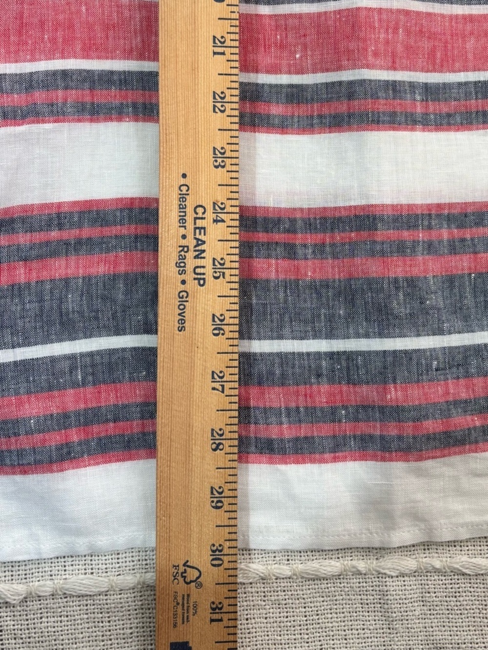 Talbots Linen Border Stripe Top Red White & Blue Smocked Neck Short Sleeve 2X - Picture 13 of 13